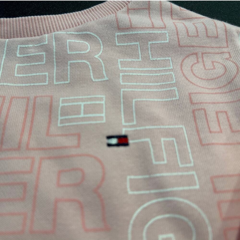Tommy Hilfiger Logo Crewneck Sweatshirt, Pink, Toddler Girl 2T - Picture 2 of 6